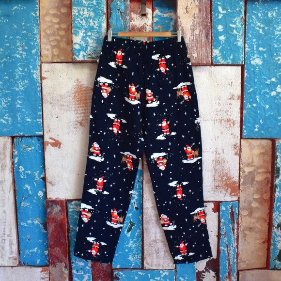 Men's Old Navy Flannel Pajama Pants Sleep Lounge MEDIUM Santa HoHoHo NEW - Picture 6 of 10